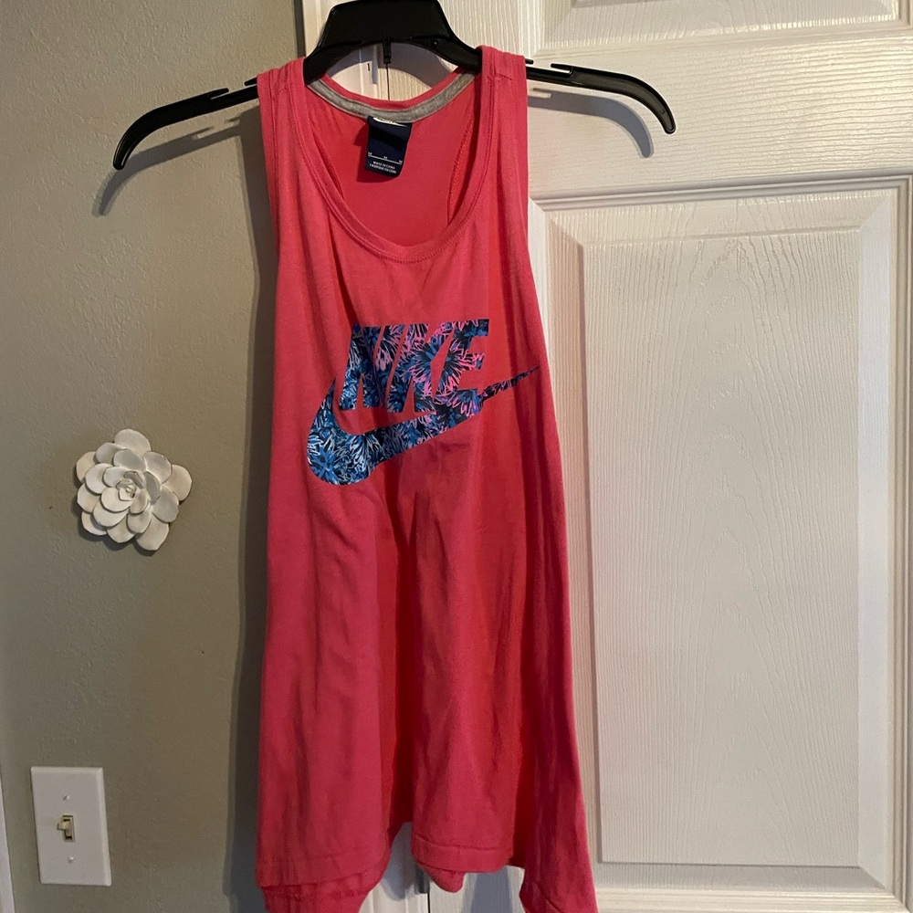 Nike Pink Tank Top with Blue Logo
